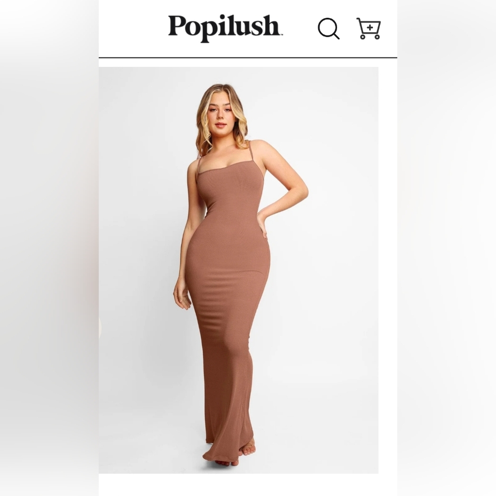 Popilush Modal Shapewear Dress in Brown: Size XL NEW w/ Tags